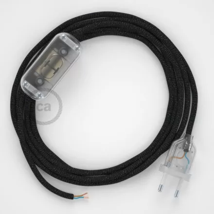  Lamp wiring, RL04 Sparkly Black Rayon 1.80 m. Choose the color of the switch and connector.