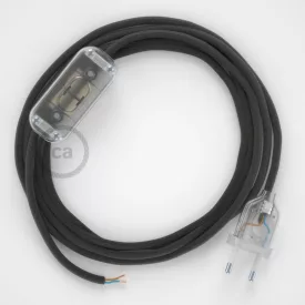    Lamp wiring, RM26 dark gray rayon 1.80 m. Choose the color of the switch and connector.