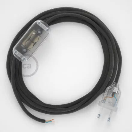  Lamp wiring, RM26 dark gray rayon 1.80 m. Choose the color of the switch and connector.