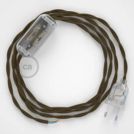  Lamp wiring, TC13 Brown Cotton 1.80 m. Select the color of the switch and connector.