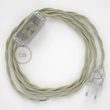  Lamp wiring, TC43 Dove cotton 1.80 m. Choose the color of the switch and connector.