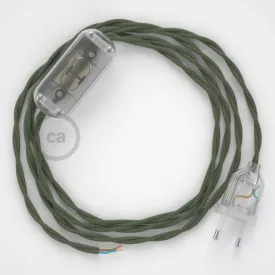    Lamp wiring, TC63 Green Grey Cotton 1.80 m. Choose the color of the switch and connector.