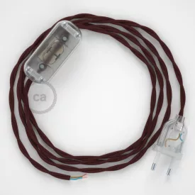    Lamp wiring, TM19 Burgundy Rayon 1.80 m. Choose the color of the switch and connector.