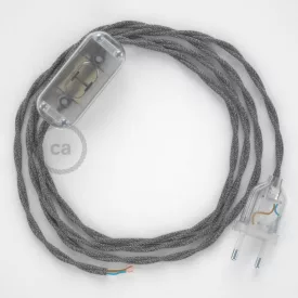    Lamp wiring, TN02 natural gray canvas 1.80 m. Choose the color of the switch and connector.