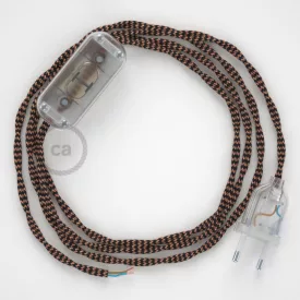   Lamp wiring, TZ22 Black and Whiskey Rayon 1.80 m. Select the color of the switch and connector.