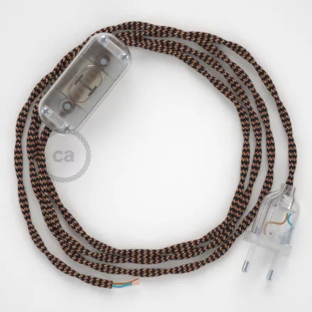  Lamp wiring, TZ22 Black and Whiskey Rayon 1.80 m. Select the color of the switch and connector.