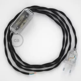    Lamp wiring, TM04 Black Rayon 1.80 m. Choose the color of the switch and connector.