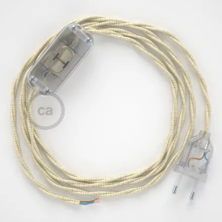 Lamp wiring, TM00 Ivory Rayon 1.80 m. Choose the color of the switch and connector.