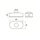 Single-pole foot switch with screw terminals. Designed by Achille Castiglioni