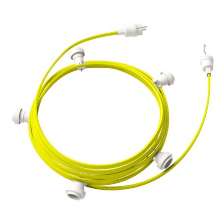 Ready to use with a 7.5 m Lumet string light set, 5 white lamp holders, hangers and plugs