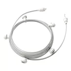 Ready to use with a 7.5 m Lumet string light set, 5 white lamp holders, hangers and plugs
