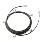 Ready to use with a 7.5 m Lumet string light set, 5 white lamp holders, hangers and plugs