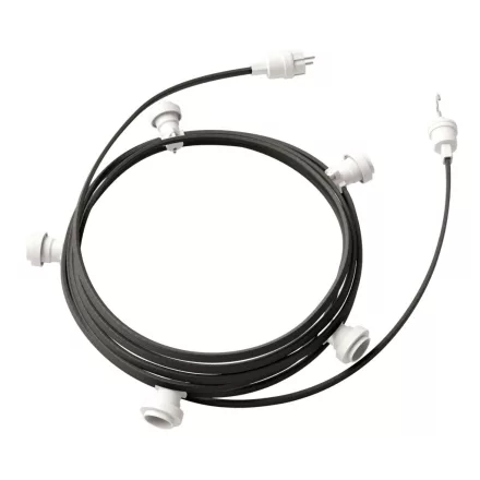 Ready to use with a 7.5 m Lumet string light set, 5 white lamp holders, hangers and plugs