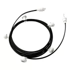 Ready to use with a 7.5 m Lumet string light set, 5 white lamp holders, hangers and plugs