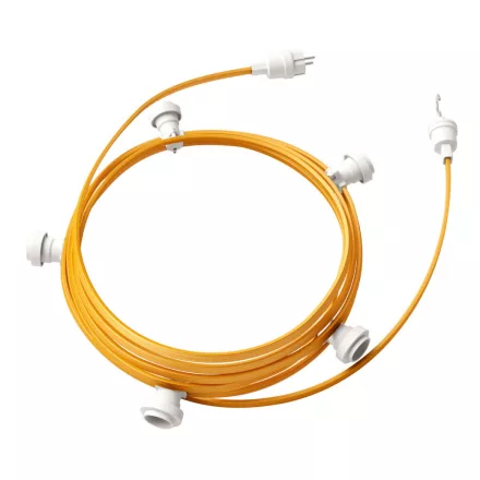 Ready to use with a 7.5 m Lumet string light set, 5 white lamp holders, hangers and plugs