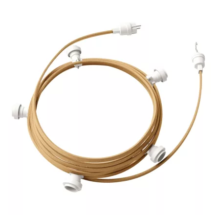 Ready to use with a 7.5 m Lumet string light set, 5 white lamp holders, hangers and plugs