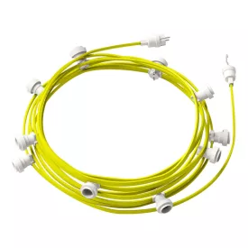   Ready-assembled, 12.5 m Lumet string light set with 10 white lamp holders, hook and plug