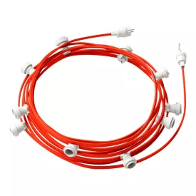   Ready-assembled, 12.5 m Lumet string light set with 10 white lamp holders, hook and plug