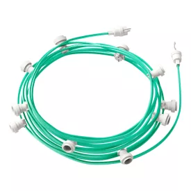   Ready-assembled, 12.5 m Lumet string light set with 10 white lamp holders, hook and plug