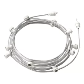   Ready-assembled, 12.5 m Lumet string light set with 10 white lamp holders, hook and plug