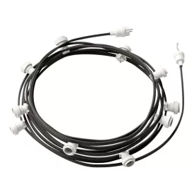   Ready-assembled, 12.5 m Lumet string light set with 10 white lamp holders, hook and plug
