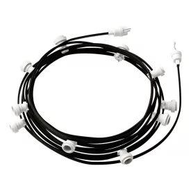   Ready-assembled, 12.5 m Lumet string light set with 10 white lamp holders, hook and plug