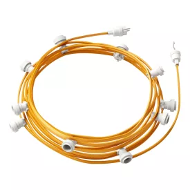   Ready-assembled, 12.5 m Lumet string light set with 10 white lamp holders, hook and plug
