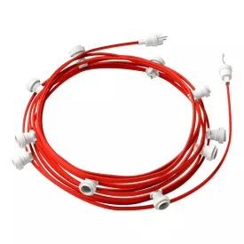   Ready-assembled, 12.5 m Lumet string light set with 10 white lamp holders, hook and plug