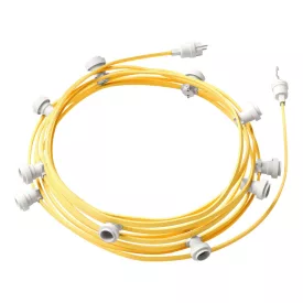   Ready-assembled, 12.5 m Lumet string light set with 10 white lamp holders, hook and plug