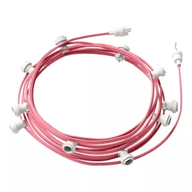   Ready-assembled, 12.5 m Lumet string light set with 10 white lamp holders, hook and plug