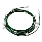 Ready-assembled, 12.5 m Lumet string light set with 10 white lamp holders, hook and plug