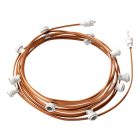 Ready-assembled, 12.5 m Lumet string light set with 10 white lamp holders, hook and plug