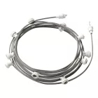Ready-assembled, 12.5 m Lumet string light set with 10 white lamp holders, hook and plug