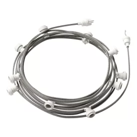   Ready-assembled, 12.5 m Lumet string light set with 10 white lamp holders, hook and plug