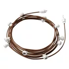 Ready-assembled, 12.5 m Lumet string light set with 10 white lamp holders, hook and plug