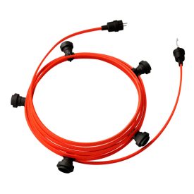   Ready-made, 7.5 m Lumet string light set with 5 black lamp holders, hook and plug