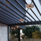 Maioliche' String Light Lumet system from 7.5 m, with fabric cable, 5 lamp holders and lampshades, hook and black plug