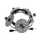 Maioliche' String Light Lumet system from 7.5 m, with fabric cable, 5 lamp holders and lampshades, hook and black plug