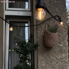 Ready-made, 7.5 m Lumet string light set with 5 black lamp holders, hook and plug