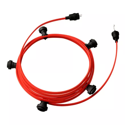 Ready-made, 7.5 m Lumet string light set with 5 black lamp holders, hook and plug