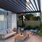 Maioliche' String Light Lumet system from 7.5 m, with fabric cable, 5 lamp holders and lampshades, hook and black plug