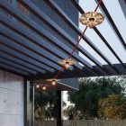 Maioliche' String Light Lumet system from 7.5 m, with fabric cable, 5 lamp holders and lampshades, hook and black plug