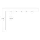 Maioliche' String Light Lumet system from 7.5 m, with fabric cable, 5 lamp holders and lampshades, hook and black plug