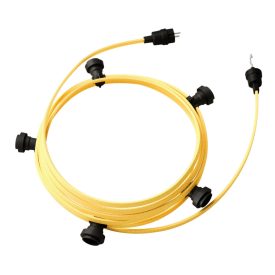   Ready-made, 7.5 m Lumet string light set with 5 black lamp holders, hook and plug