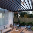 Maioliche' String Light Lumet system from 7.5 m, with fabric cable, 5 lamp holders and lampshades, hook and black plug