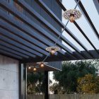 Maioliche' String Light Lumet system from 7.5 m, with fabric cable, 5 lamp holders and lampshades, hook and black plug