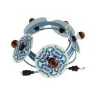 Maioliche' String Light Lumet system from 7.5 m, with fabric cable, 5 lamp holders and lampshades, hook and black plug