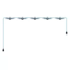 Maioliche' String Light Lumet system from 7.5 m, with fabric cable, 5 lamp holders and lampshades, hook and black plug