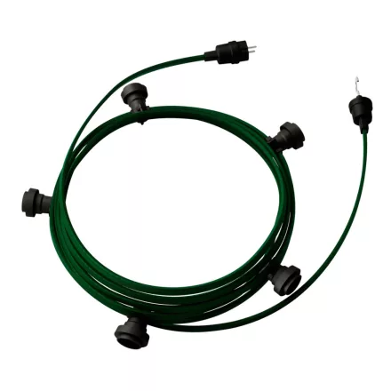 Ready-made, 7.5 m Lumet string light set with 5 black lamp holders, hook and plug