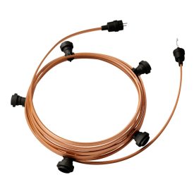   Ready-made, 7.5 m Lumet string light set with 5 black lamp holders, hook and plug